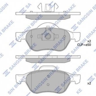 Комплект гальмівних колодок з 4 шт. дисків Hi-Q (SANGSIN) SP1840 (фото 1)