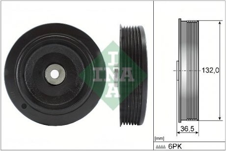 Шків колінвалу Renault Kangoo 1.9D, 97-, 40/47/48kw 6PK INA 544 0007 10 (фото 1)