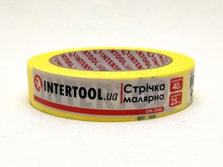 Скотч малярський 25мм, 40м, жовтий Intertool DM-2540 (фото 1)