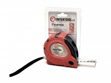 Рулетка із фіксатором 10 м*25 мм Intertool MT-0310 (фото 1)