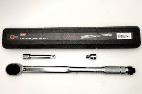 Ключ динамометрический 1/2 3-21 кгс переходник 3/8, удлинитель 125 мм Intertool XT-9007 (фото 1)