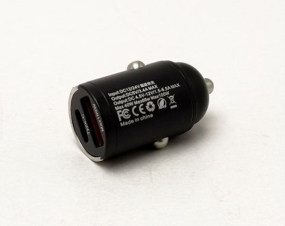 Штекер в прикуриватель USB Type-C, USB Type-A Китай MINI 100W BL USB-C;USB-A