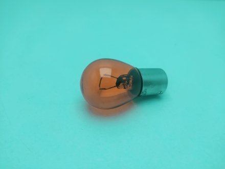 Лампа поворота оранжевая PY21W 12V ровный цоколь Маяк Квант 12V 21W (фото 1)
