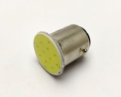 Лампа двухконтактная LED P21/5W 12V 1 диод сплошной свет Квант BAY15D /12V (фото 1)