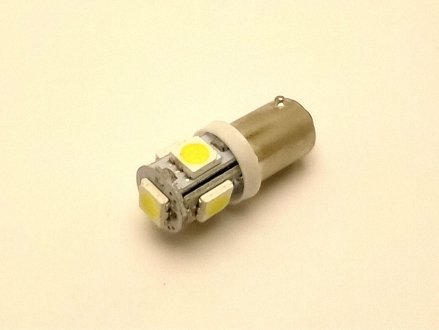 Лампа щитка приборов 2101 LED T4W 12V 5 диодов Квант Т8 5 SMD (50/50) б (фото 1)