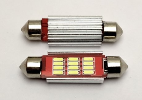 Лампа салона LED 41 мм T11 12V 12 диодов Квант WH-SV8,5(11*41)-12V-12SMD-4014 (фото 1)