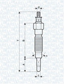 Свічка розжарювання MAGNETI MARELLI 062900064304 (фото 1)