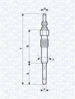 Свічка розжарювання MAGNETI MARELLI 062900085304 (фото 1)