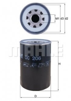 Фільтр масляний Iveco/VW/Man MAHLE / KNECHT OC 206 (фото 1)