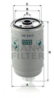 Фільтр паливний DAF 400/Inveco Daily I-II/Volvo 240/340-360 1.2D-4.2D -FILTER MANN WK 842/2 (фото 1)