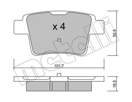 Колодки гальмівні (задні) Ford Mondeo III 1.8-2.2 00-07 Metelli 22-0677-0 (фото 1)