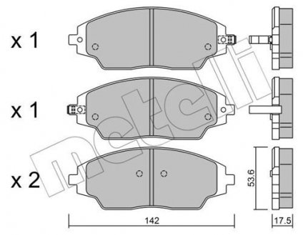 Комплект гальмівних колодок з 4 шт. дисків Metelli 22-1008-0 (фото 1)