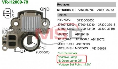 Регулятор напруги генератора MOBILETRON VRH200978 (фото 1)