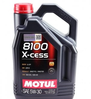 Олива 5W30 X-cess 8100 (4L) (VW 502 00/505 00/MB 229.5/226.5/RN0710-0700/LL-01) (108945) MOTUL 368107