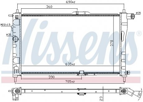 Радиатор системи охолодження NISSENS 61651A (фото 1)