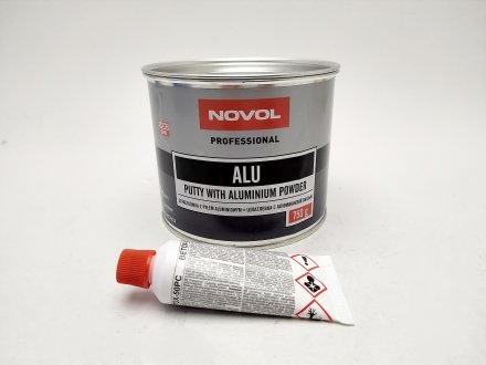 Шпатлевка с алюминиевой пылью 750 гр Alu + отвердитель NOVOL 1162