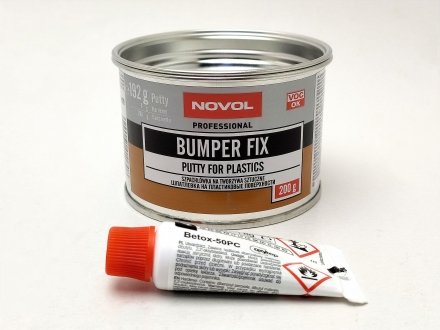 Шпатлевка для пластика 200 гр Bumper Fix + отвердитель NOVOL 1170
