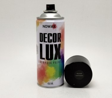 Краска черная глянцевая 450 мл Decor Lux NOWAX NX48010 (фото 1)