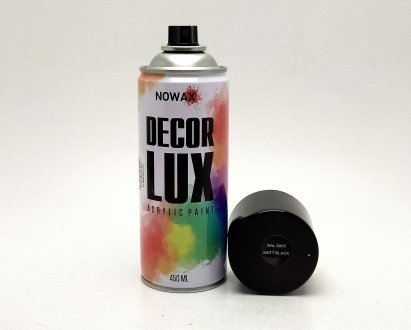 Краска черная матовая 450 мл Decor Lux NOWAX NX48011 (фото 1)