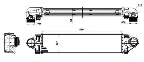 Радиатор інтеркулера Volvo S60/V60/V70/XC60/XC70 2.0/3.0/2.4D 08-18 NRF 30394 (фото 1)