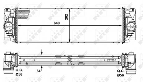 Радіатор інтеркулера MB Sprinter 2.2CDI OM651 09-/ VW Crafter 2.0TDI 10- NRF 30505 (фото 1)