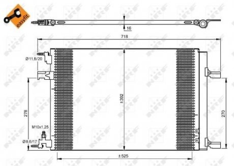 Радіатор кондиціонера Opel Astra J/Zafira 1.4-1.08 09- NRF 35918 (фото 1)