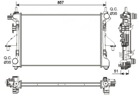 Радиатор охолодження Citroen Jumper/Fiat Ducato/Peugeot Boxer 2.2HDI-3.0HDI 06- NRF 54203 (фото 1)