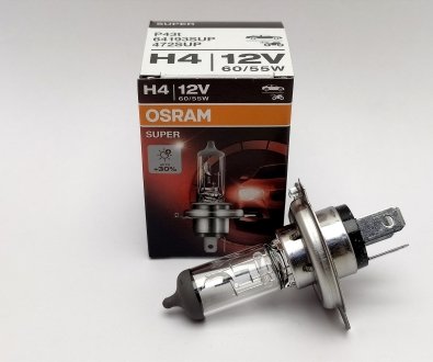Лампа Н4 12V Р43 60/55W +30 OSRAM 64193SUP (фото 1)