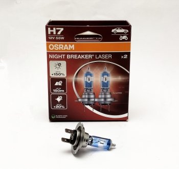 Лампа H7 12V 55W +150 NIGHT BREAKER LASER OSRAM 64210NL-2HB/499NL