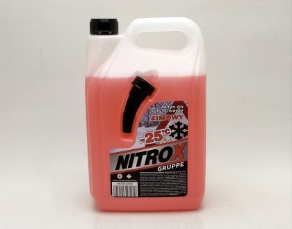 Рідина в бачок омивача зимова Nitrox -25 4,0л баблгам з лійкою (червона) ПОЛЬША 20350