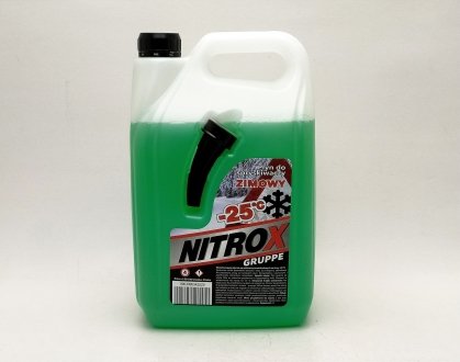 Рідина в бачок омивача зимова Nitrox -25 4,0л яблуко з лійкою (зелена) ПОЛЬША 20669
