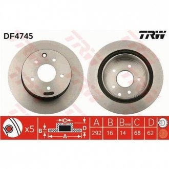 Гальмівний диск TRW DF4745 (фото 1)