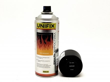 Краска черная жаростойкая 400 мл UNIFIX 941040