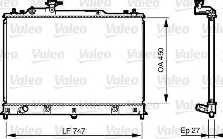 Радіатор охолодження Mazda CX-7 2.3 07-13 Valeo 735577 (фото 1)