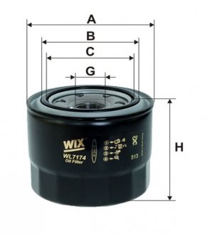 Фільтр оливи WIX FILTERS WL7174 (фото 1)